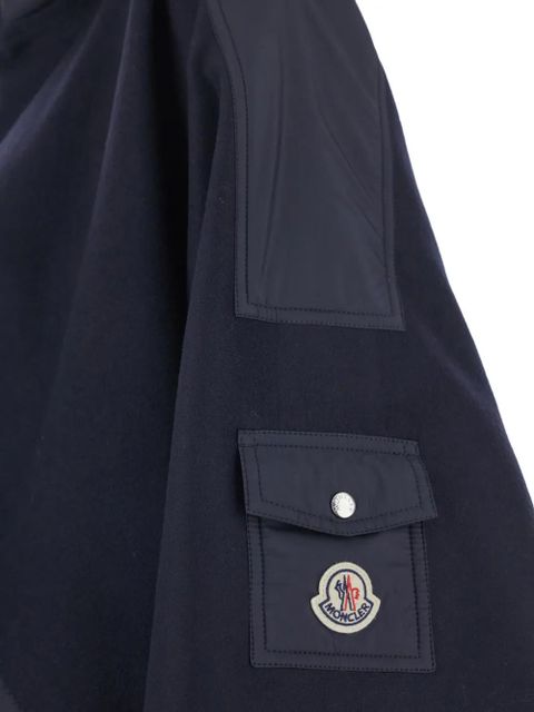 Moncler front-pocket hooded cape - Blue