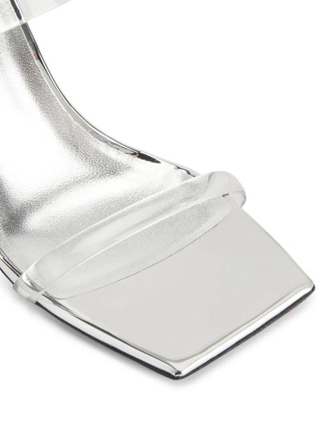 Giuseppe Zanotti Flamina PLexi 80mm metallic-finish sandals - Silver