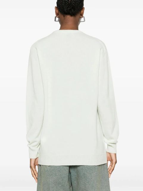 Blumarine rhinestone-logo sweater - Green