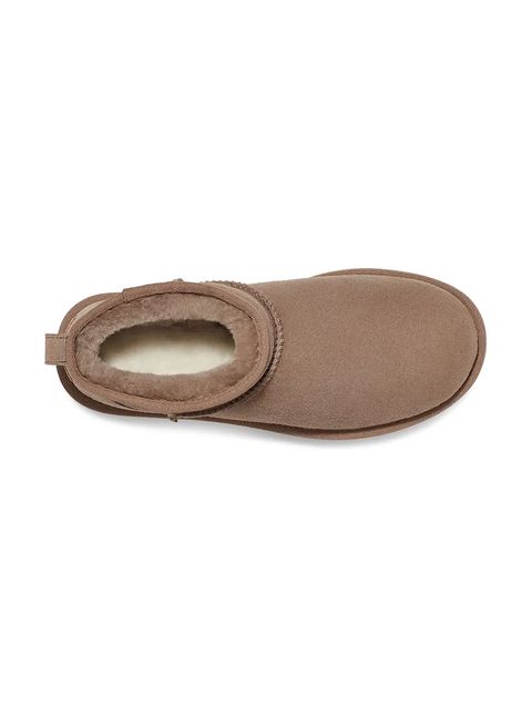 UGG śniegowce zamszowe Classic Ultra Mini kolor beżowy 1116109.CRBO