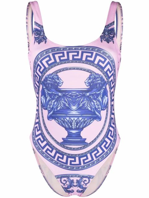 Versace Greek Key-print swimsuit - Pink - zdjęcie produktu nr 1