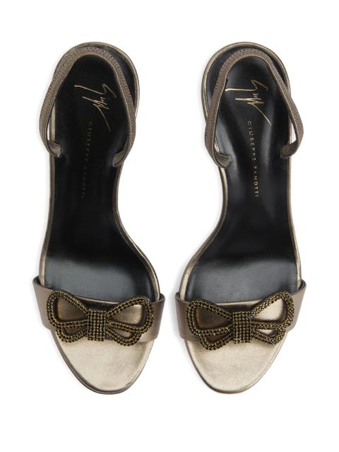 Giuseppe Zanotti Zari bow-embellished slingback sandals - Silver