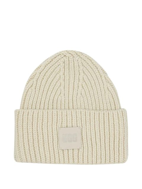 UGG ribbed logo-patch hat - Neutrals - zdjęcie produktu nr 1