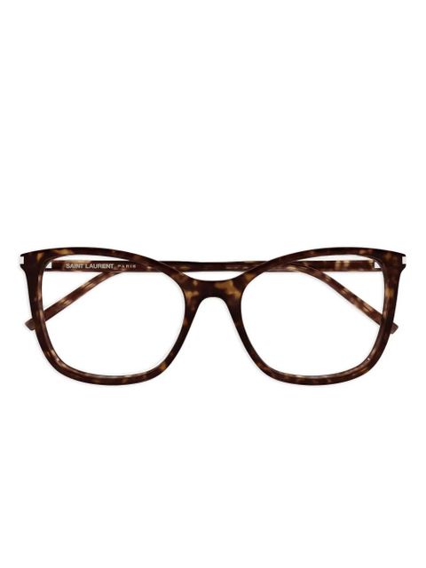 Saint Laurent Eyewear geometric-frame glasses - Brown - zdjęcie produktu nr 1