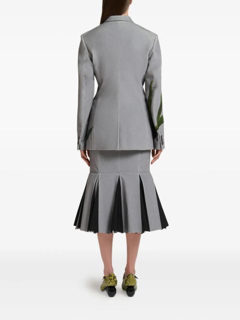 Marni tulip-print velvet blazer - Grey