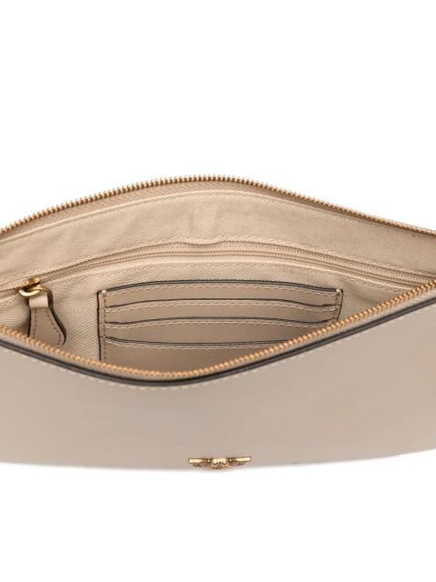 PINKO Flat Classic logo-plaque clutch bag - Neutrals