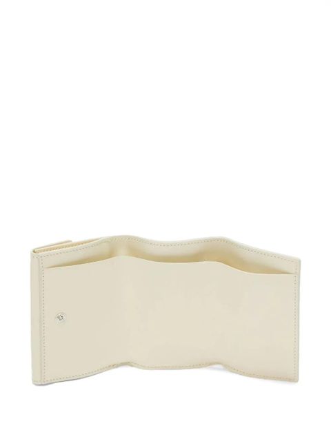 Jil Sander logo-embroidered leather purse - Neutrals