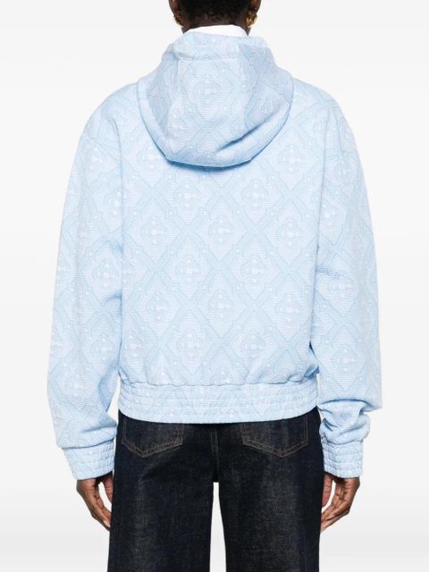 Casablanca patterned hoodie - Blue