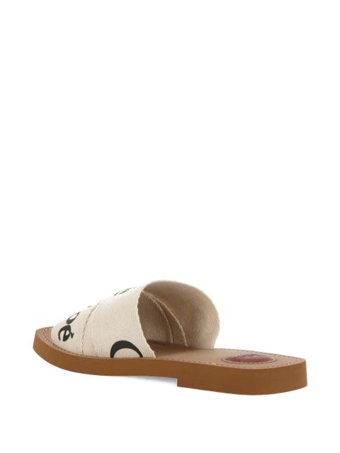 Chloé logo flat sandals - Neutrals