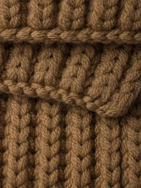 Prada enameled triangle knit scarf - Brown - zdjęcie produktu nr 2