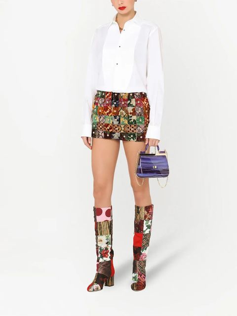 Dolce & Gabbana patchwork brocade miniskirt - Green