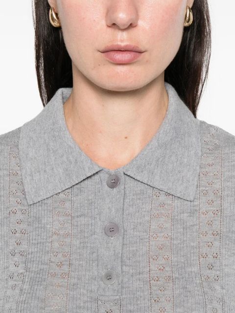 SANDRO short-sleeves polo top - Grey