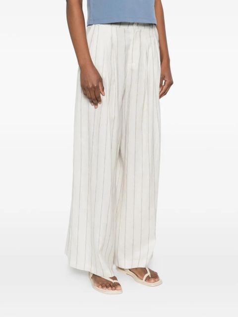 Eleh striped wide-leg trousers - Neutrals