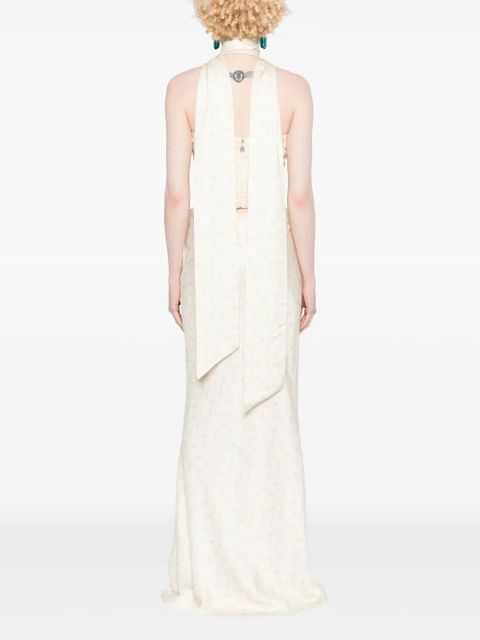 ROTATE BIRGER CHRISTENSEN scarf-detail printed top - Neutrals - zdjęcie produktu nr 2