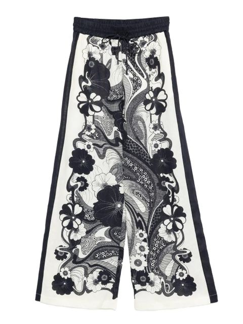 ALEMAIS floral-print linen trousers - Neutrals - zdjęcie produktu nr 1