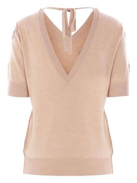 FENDI wool cropped sweater - Neutrals