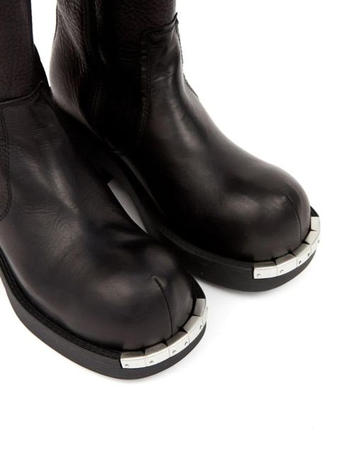 MM6 Maison Margiela panelled buckled leather boots - Black