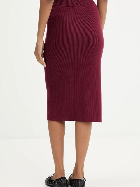 Karl Lagerfeld Jeans spódnica kolor bordowy midi ołówkowa A4W12005