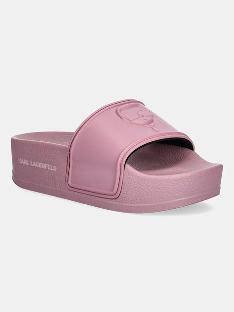 Karl Lagerfeld klapki KONDO MAXI damskie kolor różowy na platformie KL80819M - zdjęcie produktu nr 1