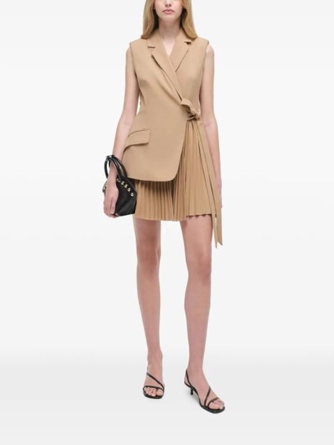 Simkhai Eman pleated layered mini dress - Neutrals