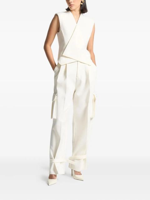Manière De Voir Danielle pleated cargo trousers - White - zdjęcie produktu nr 2