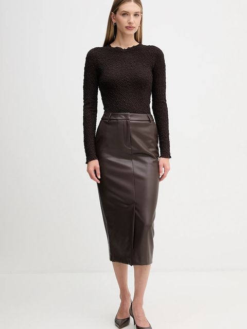 Sandro Ferrone spódnica kolor brązowy midi prosta S15YBFRIBES