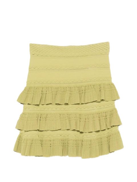 SANDRO ruffled-trime mini skirt - Green - zdjęcie produktu nr 1