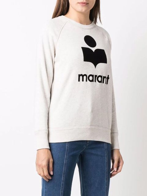 MARANT ÉTOILE logo-print crew-neck sweatshirt - Neutrals