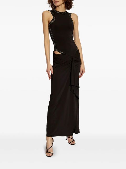 The Attico rhinestone-embellished dress - Black