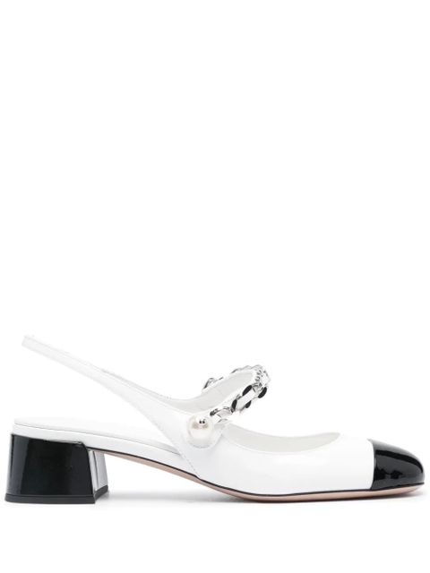 Miu Miu 35mm leather pumps - White - zdjęcie produktu nr 1