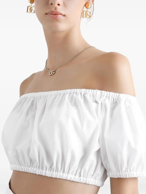 Dolce & Gabbana ruched crop top - White