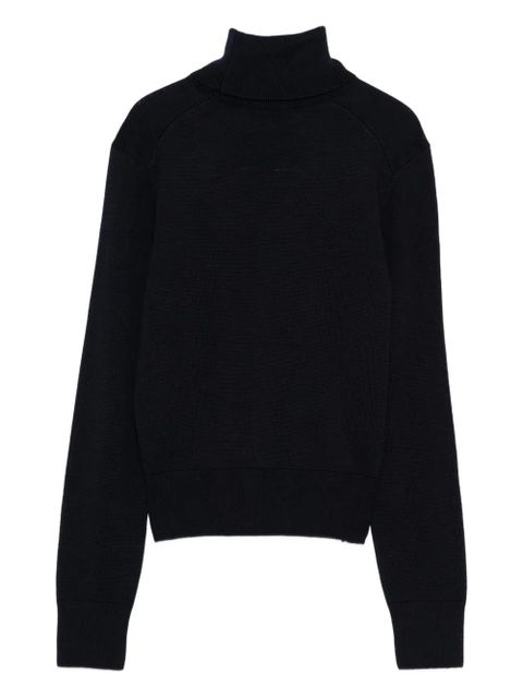 AMI Paris heart-logo turtleneck sweater - Black