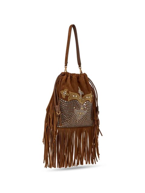 ETRO Kalispera studs fringes medium tote bag - Brown