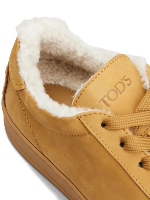 Tod's lace-up shearling sneakers - Brown