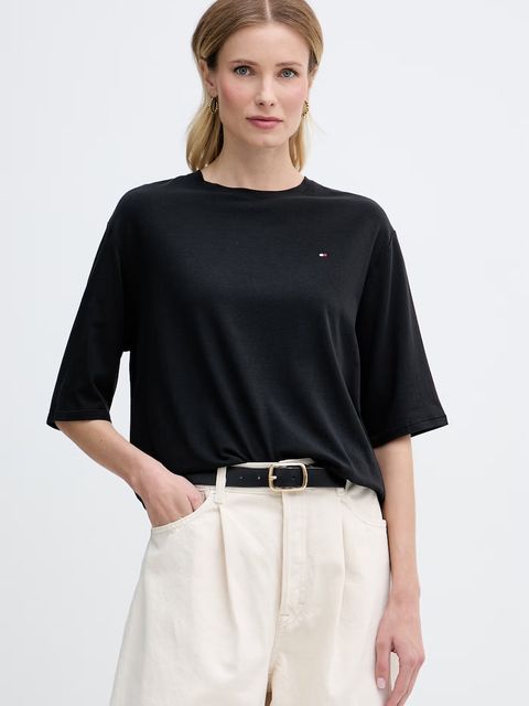Tommy Hilfiger T-shirt damski z bawełną - zdjęcie produktu nr 1