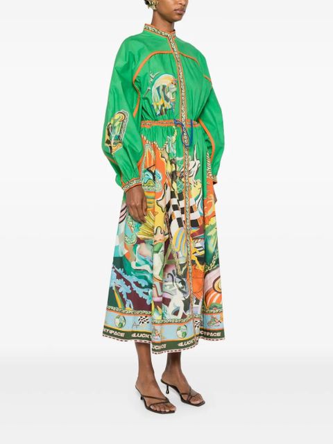 ALEMAIS Lucky Pace shirt dress - Green