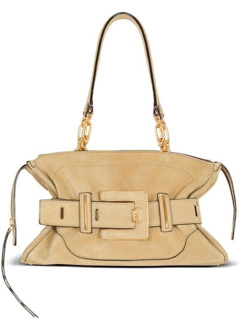 Balmain Anthem suede buckle shoulder bag - Neutrals - zdjęcie produktu nr 1