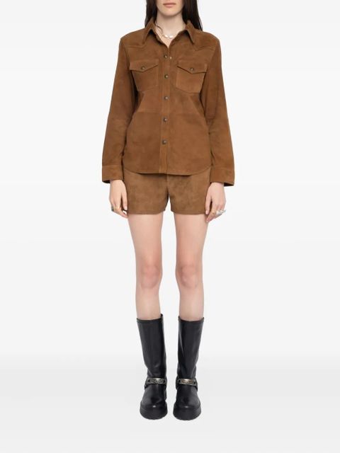 Zadig&Voltaire suede button-down shirt - Brown - zdjęcie produktu nr 2