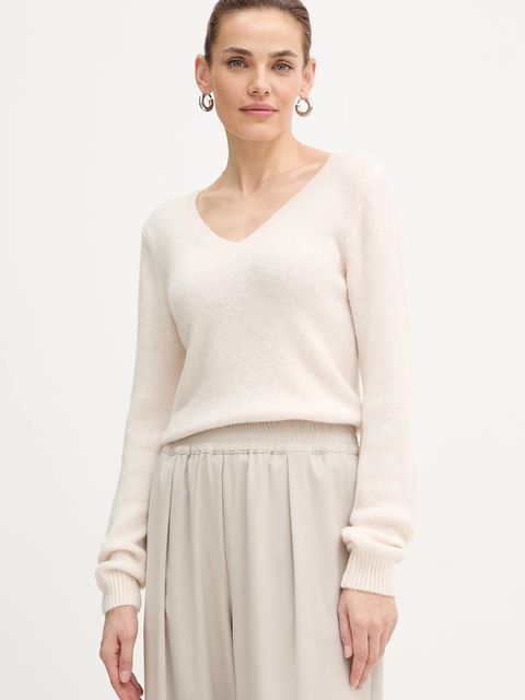 Morgan sweter z dodatkiem alpaki damski kolor beżowy lekki MCHEPA - zdjęcie produktu nr 1