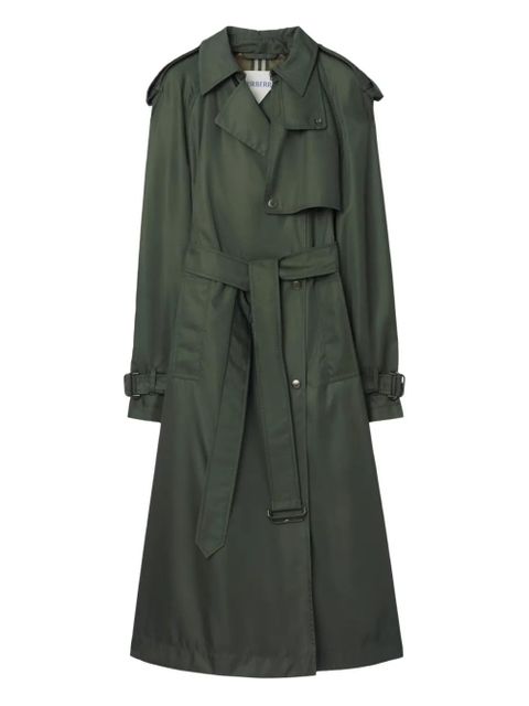 Burberry hooded belted nylon trench coat - Green - zdjęcie produktu nr 1