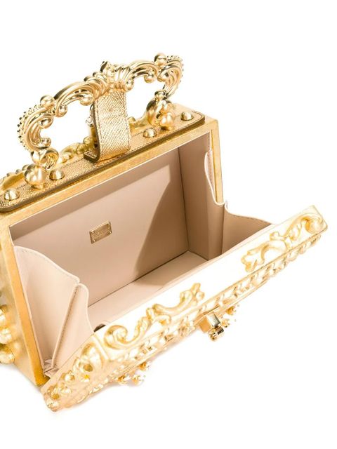 Dolce & Gabbana Dolce Box rhinestone-embellished top-handle bag - Metallic