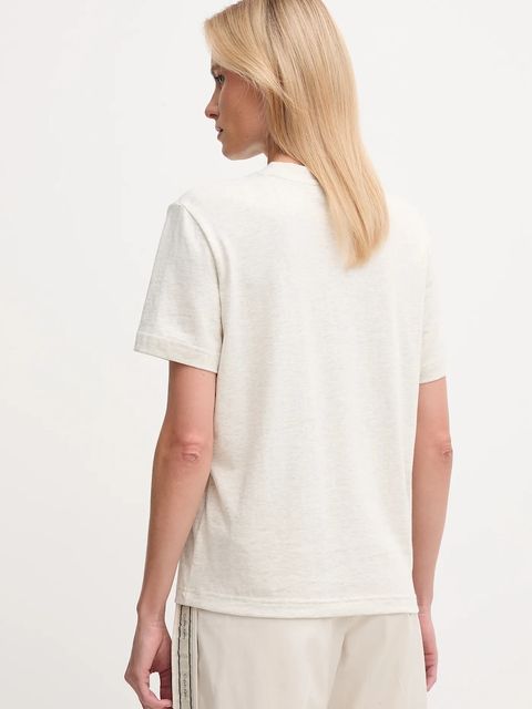 Calvin Klein Jeans t-shirt bawełniany damski kolor kremowy LV047C912G