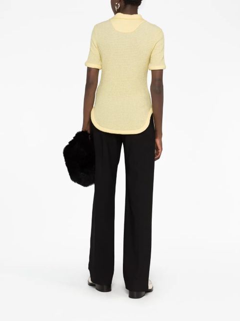 Jil Sander half-zip gaufre polo shirt - Yellow