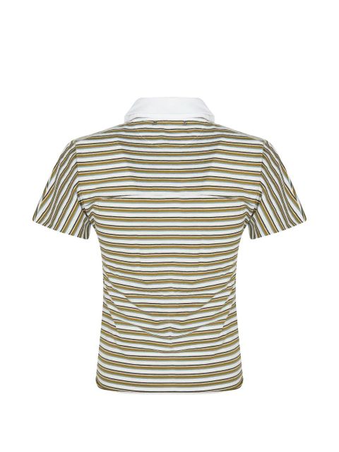 Golden Goose striped collared polo top - White