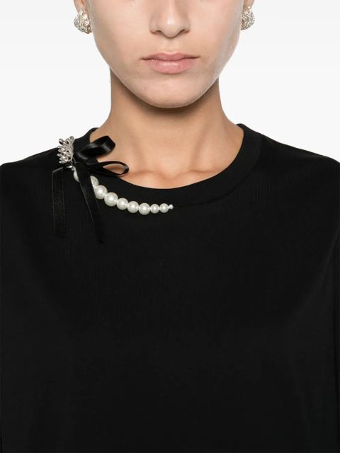 Simone Rocha chain pearl T-shirt - Black