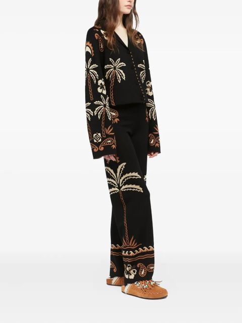 Alanui Glimpse Of Eden palm-tree paisley trousers - Brown