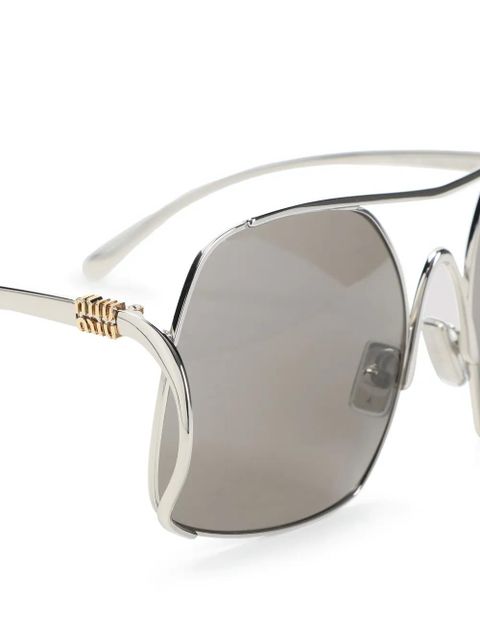Miu Miu Eyewear logo-lettering sunglasses - Grey
