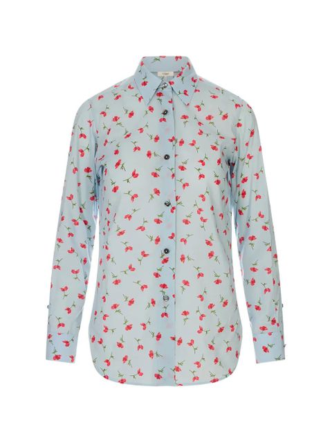 Jil Sander floral-print long-sleeve shirt - Blue - zdjęcie produktu nr 1