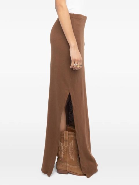 Zadig&Voltaire side slit lace-up skirt - Brown