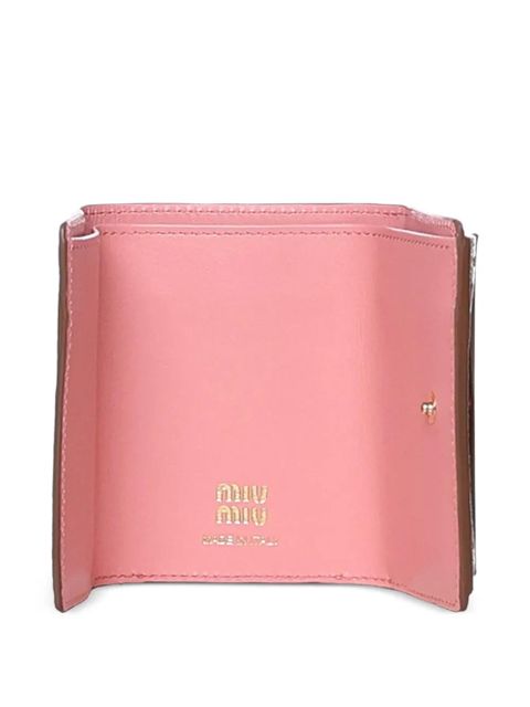 Miu Miu contrast-stitch leather wallet - Brown